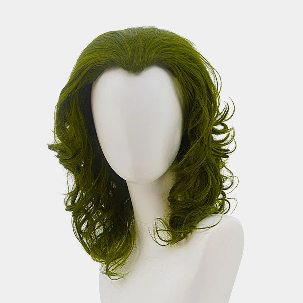 Joker Cosplay Wig: 35cm Curly Green High-Temperature Fiber