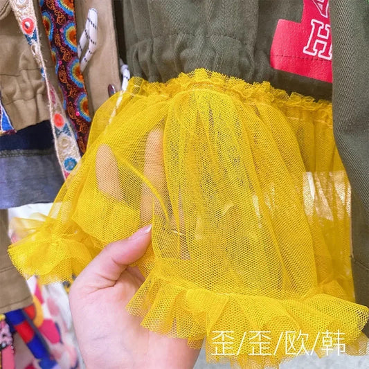 Women Floral Embroidery Sequined Trench Coats Mesh Spliced Ruffles Denim Jacket Hairballs Tassels Jeans Cardigan Streetwear Tops SS69