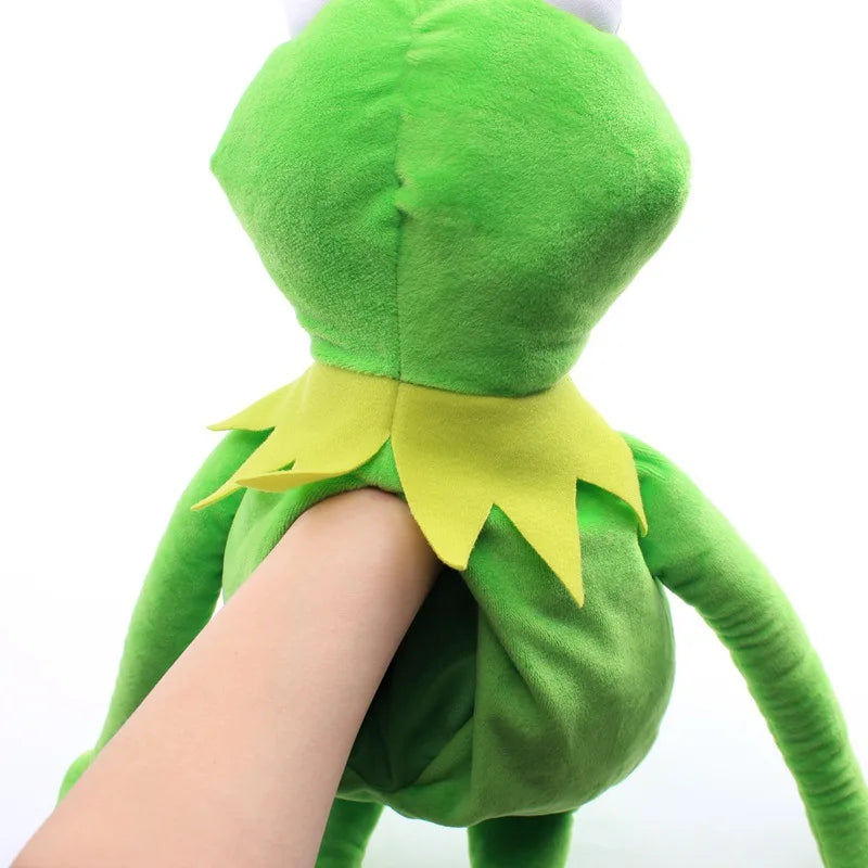 Anime Kermit The Frog Funny Kawaii Plush Doll Hand Puppet Schoolbag Frog Cute Plush Toy Ventriloquist Performance Props For Baby