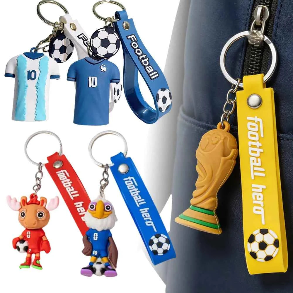 Cartoon Soccer Trophy Keychain Couple Bag Charms Bestselling Pendant Perfect Gift For Football Lovers