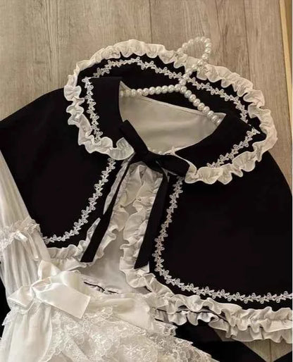 Women's Pink Lolita Dress Cape Set New Spring Women's Sweet Girl Lace Princess Jsk Cake Dress Fairy Suspender Dress Shirt Outfit