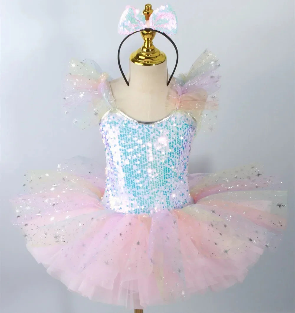 SS69 Girls Sleeveless Tiered Tutu Party Dress Summer Ball Gown Age 4-6Y