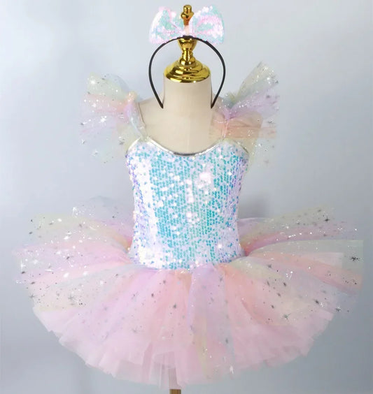 SS69 Girls Sleeveless Tiered Tutu Party Dress Summer Ball Gown Age 4-6Y