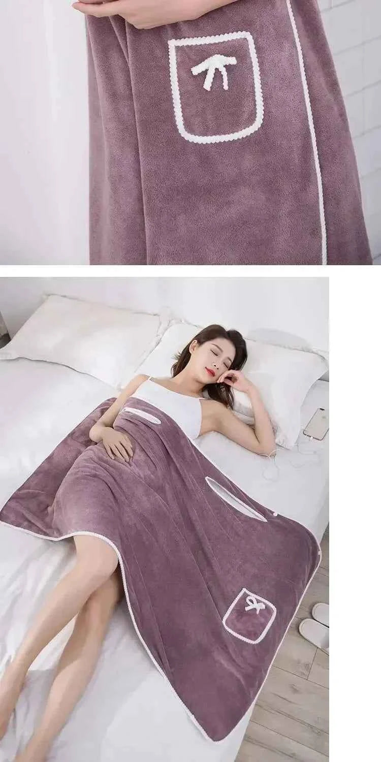 Womens Bath Towels Girls Wearable 140*85Cm Fast Drying Bathing Beach Spa Bathrobes Wash Clothing, Shower Bath And Gym Towel