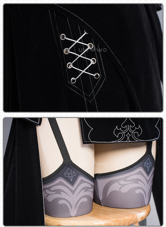 UWOWO 2B Cosplay Costume Dress - Synthetic Game Character Outfit for Adults