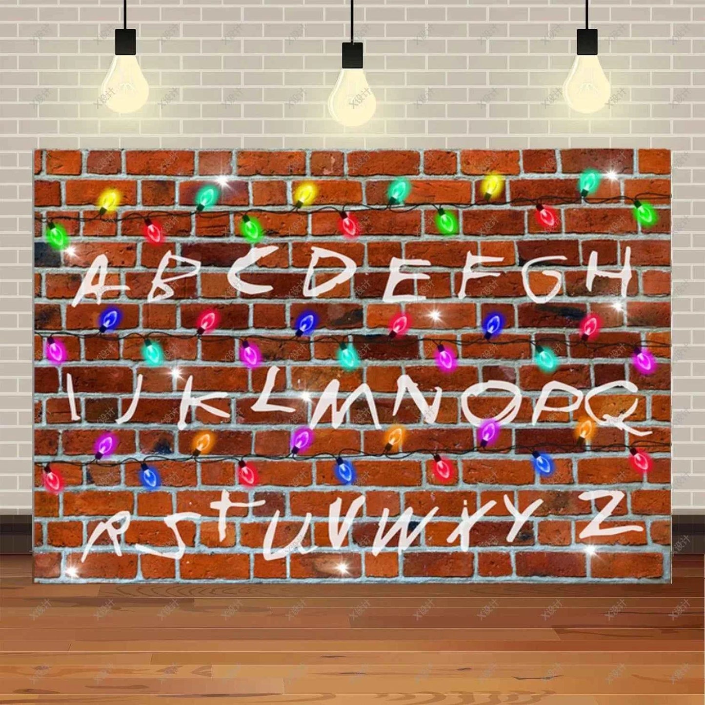 American TV Stranger Theme Background Lights Alphabet Episode Series Vinyl Banner Party Decoration Supplies Photo Prop Baby Gift