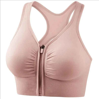 CZGUKE Women's zipper sports bra vest plus size shock resistant bra women's yoga running fitness bra women's underwear