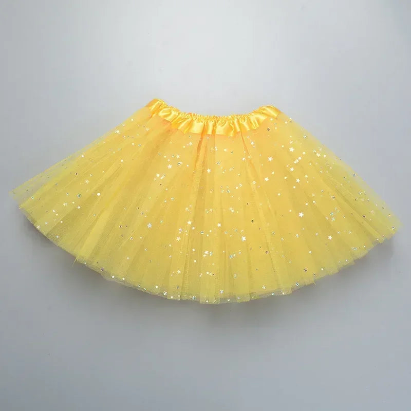 XMOMISEL Girls Sequined Star Tulle Tutu Skirt