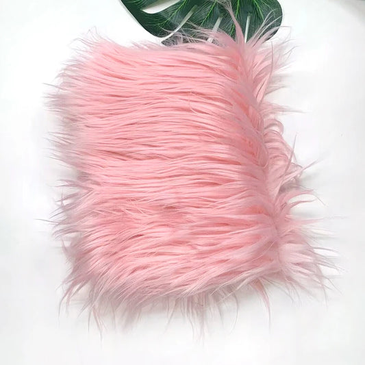 SS69 Faux Fur Fabric 8cm Long Pile 25x45cm Sheet for Cosplay and Patchwork