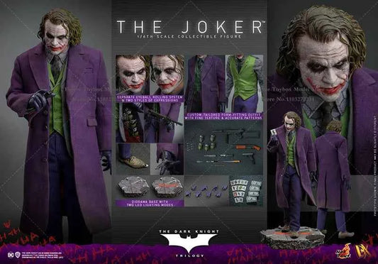 HOTTOYS HT DX32 1/6 Collectible Glue Hair Joker Action Figure Comics Dark Black Villain Delicate 12" Full Set Soldier Model