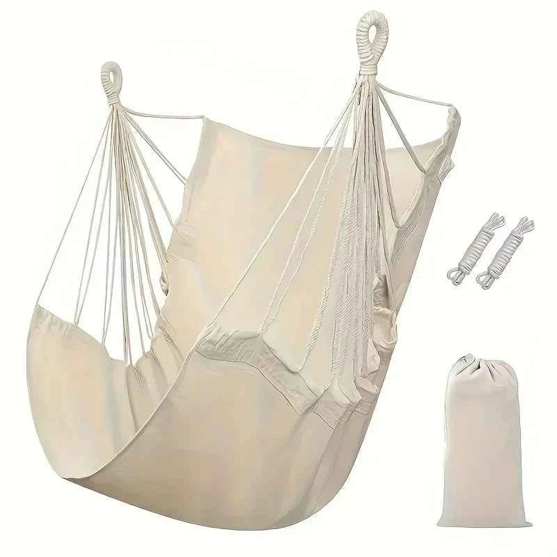 Portable Fabric Hammock Chair with Anti-Tip Design - Includes Storage Bag for Patio, Garden, Dorm & Outdoor Relaxation