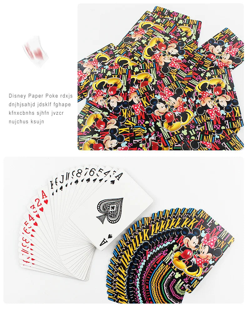 54Pcs/Box Disney Paper Playing Cards Mickey Avengers Frozen Anime Poker Cards Child Adult Desktop Games Toys - SS69