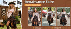 Women's Renaissance Pirate Costume Set with Skirt and Corset