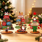Runt 1pc Mini Wooden Christmas Tree,Merry Christmas Decor for Home,Xmas Gifts ,Navidad 2026 ,New Year Table Decor
