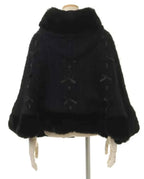 Autumn and Winter Japanese Liz Furry Knitted Cape Coat Sweet Girls Women Mine Series Cute Bow Princess Hooded Kawaii Lolita Coat