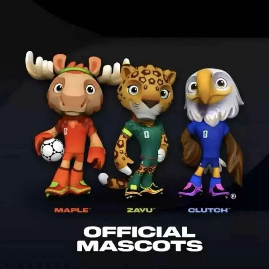 Genuine Panini 2026 US-Canada-Mexico Football Plush Toy Football Mascot Doll Doll Pendant Souvenir