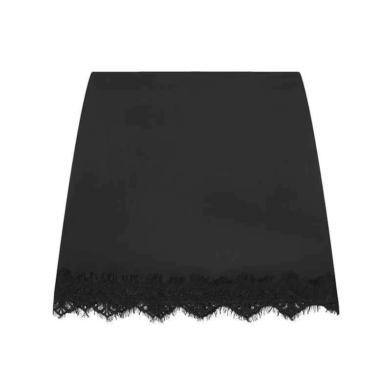 Women Mini Lace Skirt Sexy A-line Pleated High Waist Skirt for Women Spring Summer New Lace Short Skirt