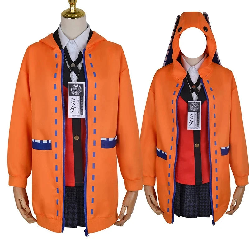 Anime Kakegurui Cosplay Costume Kirari Momobami Uniform Yumeko Sayaka Compulsive Gambler Japanese School Girl Pleated Skirt Suit SS69
