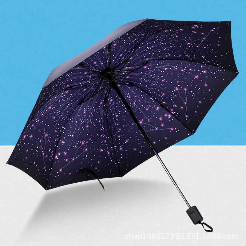 Beautiful Flower Painting Inside Men And Women Umbrella Sun And Rain Anti-uv Umbrellas Ladies Parasol Folding Paraguas For Gifts