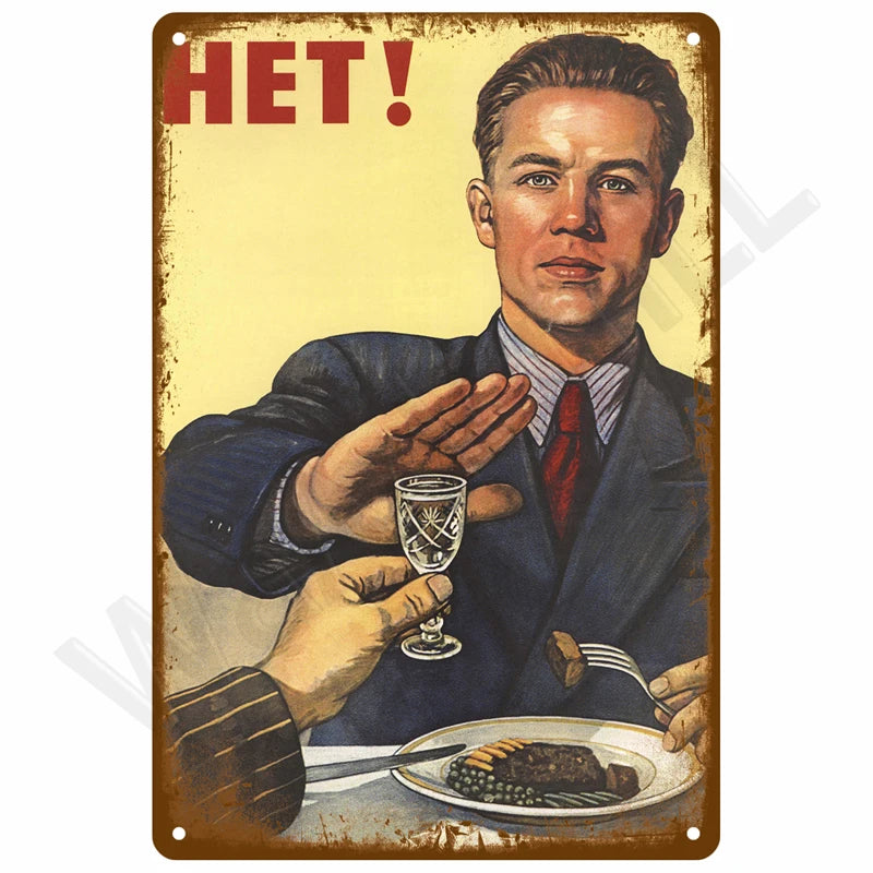 Vintage Metal Tin Sign 20x30cm Retro Wall Art for Home Bar