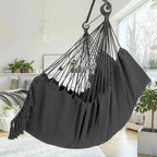 Macrame Hanging Chair with 2 Pillows | 500lb Capacity Cotton Rope Swing | Pocket Design Indoor/Outdoor Use