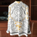 Camisas Newest Exclusive Women Luxury Shirt Long Sleeve Lapel Satin Shirt Old Money Print Brand Design Shirt OL Blouse руба