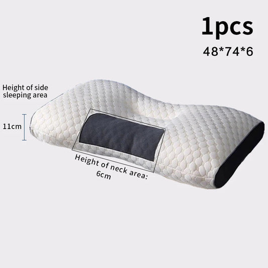 Neck Pillow Help Sleep And Protect The Neck Cervical Orthopedic Household Soybean Fiber SPA Massage Pillow For Sleeping New SS69 21.69 Blue 48x74x6cm / 48x74cm