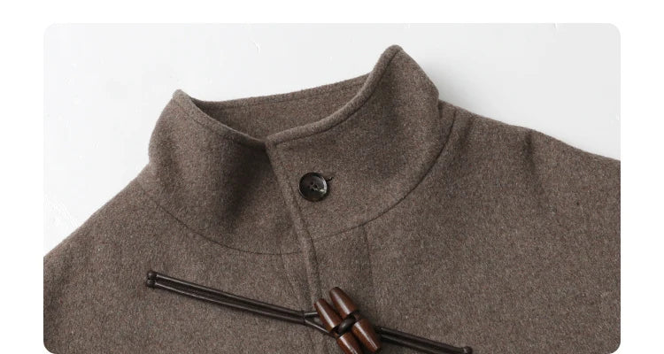CHIC VEN Women Long Woolen Coats Single Breasted Loose Stand Collar Cow Horn Buttoned Office Ladies Overcoat Autumn Winter 2026