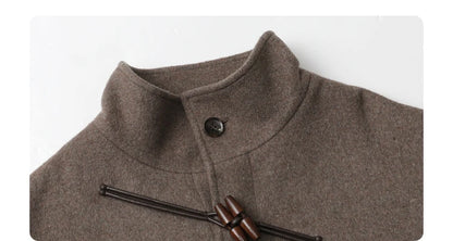 CHIC VEN Women Long Woolen Coats Single Breasted Loose Stand Collar Cow Horn Buttoned Office Ladies Overcoat Autumn Winter 2026