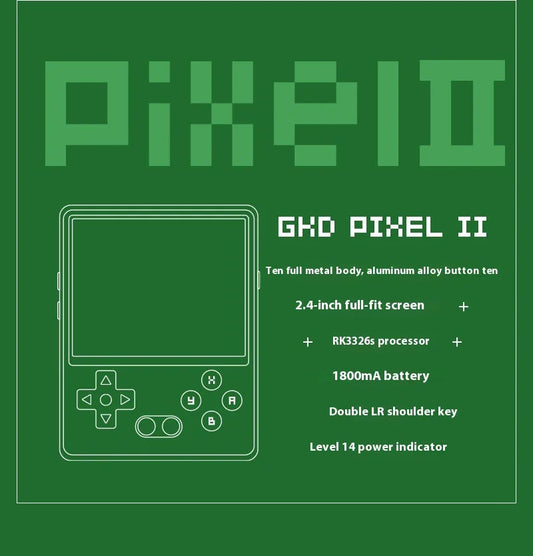 Gkd Pixel 2 Handheld Game Console Portable Retro Nostalgia Game Console Arcade Game Full Metal Body Cnc Gamer Customized Gift SS69