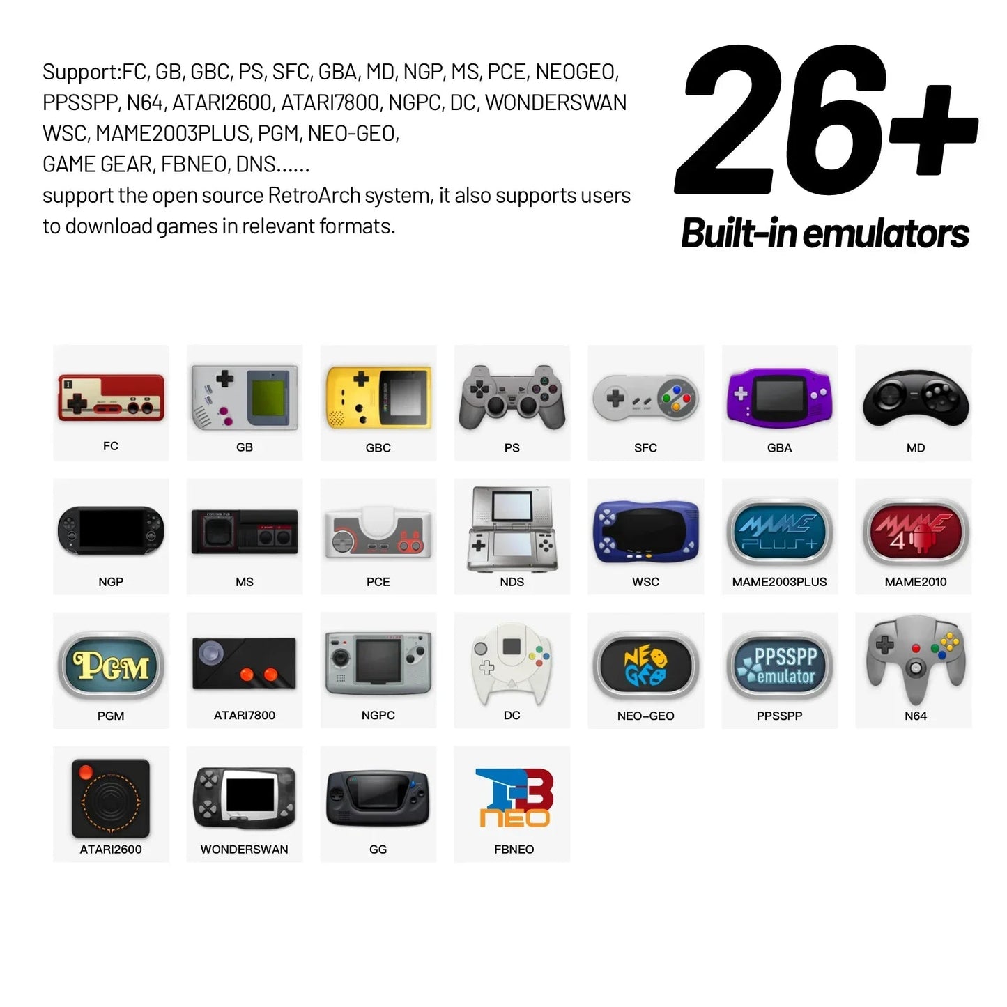 Trimui Smart Pro Handheld Game Console 4.96'' IPS Screen Linux System Joystick RGB Lighting Trimui Retro Video Game Console Gift SS69