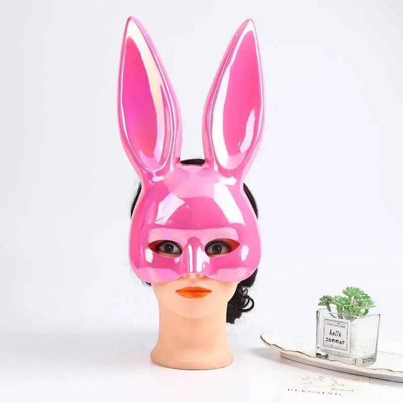 Black White Rabbit Mask Halloween Party Decoration Party Long Ears Rabbit Bunny Mask Costume Cosplay ﻿