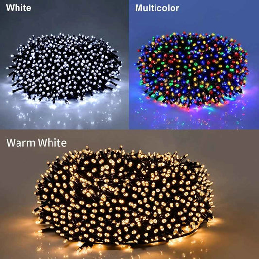 Christmas Decor Lights for Home Village 2024 24V LED String 20m 30m Fairy Garland for Chrismas Tree Country Yard Garden Wedding