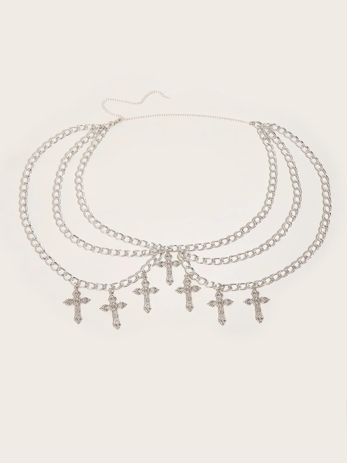 SS69 Women's Cross Waist Chain, Adjustable Metal Body Jewelry for Punk Style