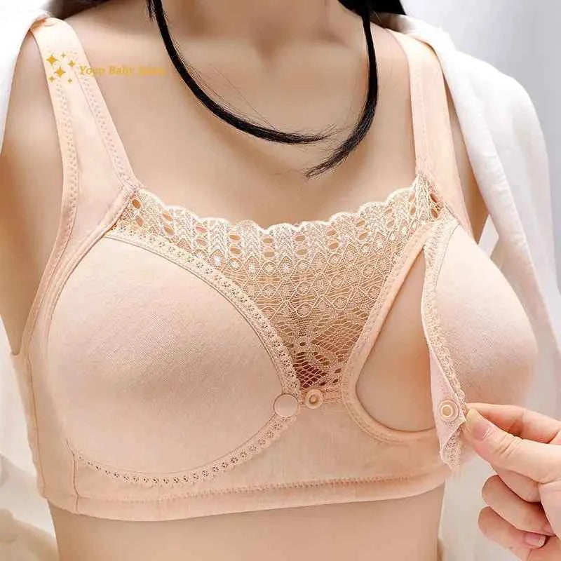 2025 Open front non-underwire maternity bra folding anti-sagging Breastfeeding underwear during pregnancy