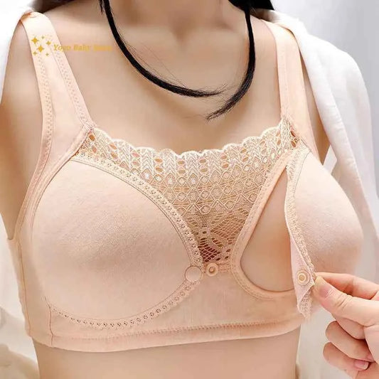 2025 Open front non-underwire maternity bra folding anti-sagging Breastfeeding underwear during pregnancy