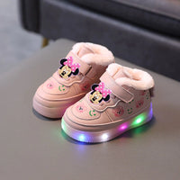 casual shoes Disney spring fall LED Toddler shoes children cartoon casual shoe Minnie soft-soled girls light up sneakers baby