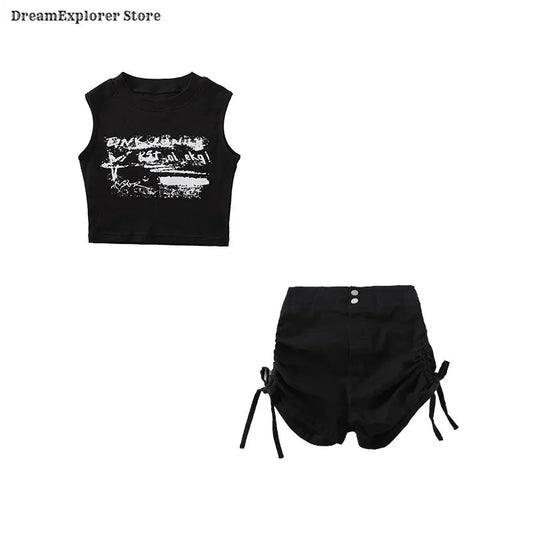 Hip Hop Girls Fashion Crop Top Street Dance Shorts Kids K-pop Streetwear Hot Pants Costume Children Jazz Girl Group Clothes Sets