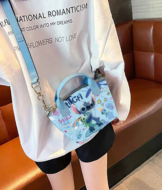 Disney Stitch New Women's Shoulder Bags Cute Kid's Handbag Large Capacity Cartoon Crossbody Bag For Girls