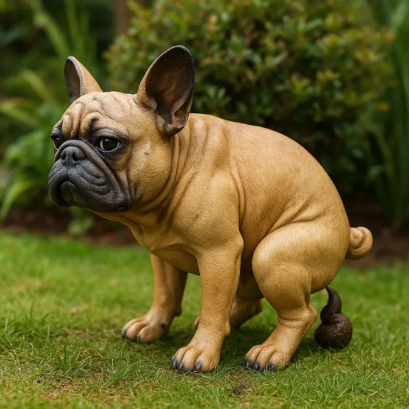 New Creative Resin Craft Funny French Bulldog Statue Decor for Garden Yard Outdoor Home Art Ornament