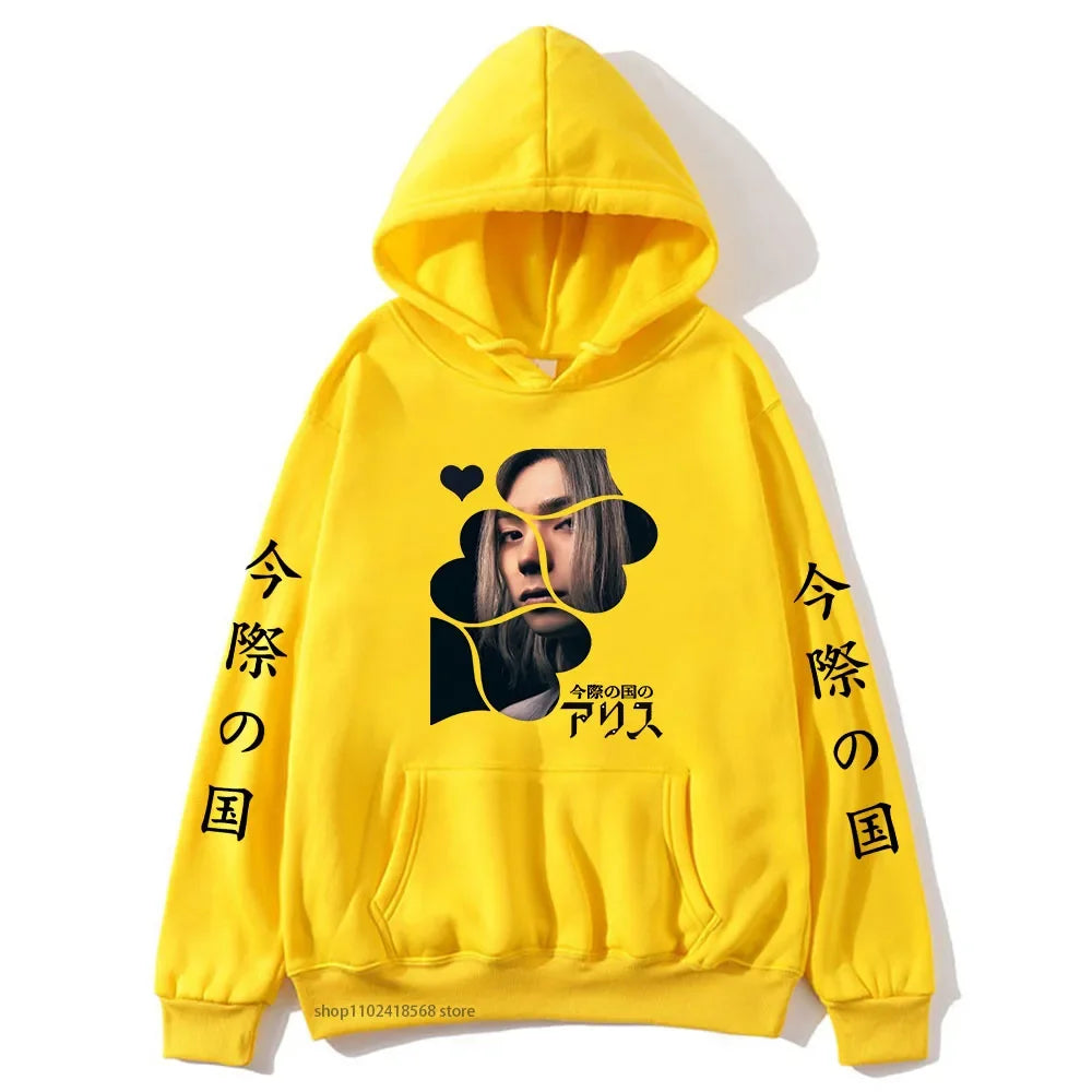 Anime Alice In Borderland Hoodie Chishiya Printed Hoody Women Crewneck Sweatshirts with Hooded Men Long Sleeve Pullover Cool Top SS69