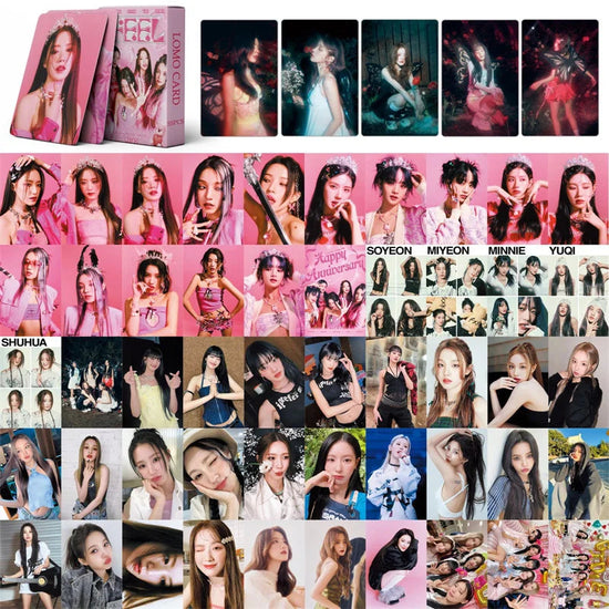 KPOP 55cards/set (G) I-DLE Album Card I FEEL Album GIDLE Ye Shuhua MINNIE Printed Photo Card LOMO Card Gift For Girls Collection SS69