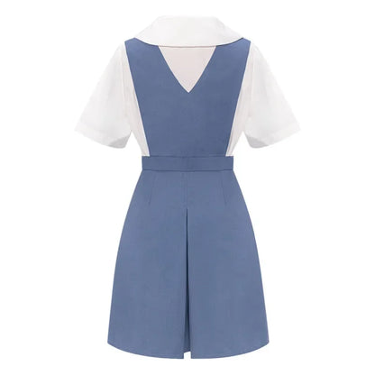 Anime School Uniform Cosplay Costume for Women with Wig and Hair Clips