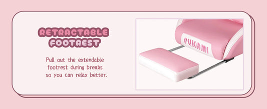 Pink Gaming Chair Cute with Cat Ears and Cat Paw Lumbar Cushion, Ergonomic Computer Chair for Girl with Footrest and Headrest SS69