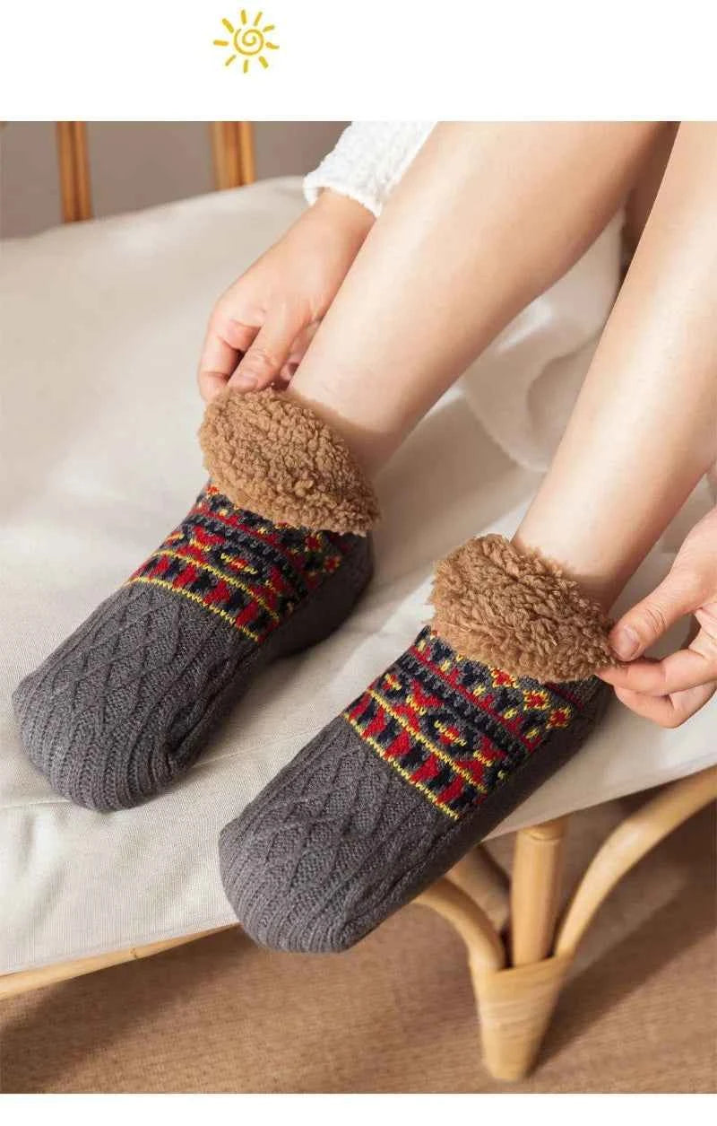 Super Warm Winter Non-slip Floor Socks Women Men Snow Socks Sleep Carpet Slippers Socks Women Velvet Boot Unsiex Home Wear