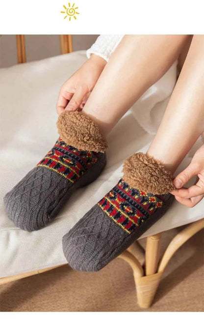 Super Warm Winter Non-slip Floor Socks Women Men Snow Socks Sleep Carpet Slippers Socks Women Velvet Boot Unsiex Home Wear