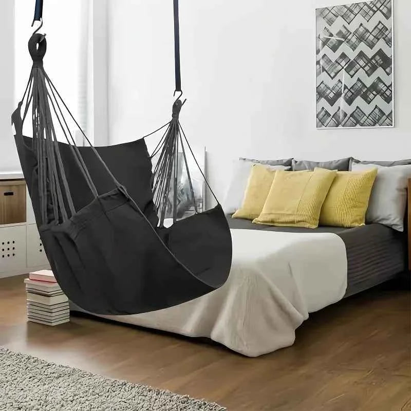 Portable Fabric Hammock Chair with Anti-Tip Design - Includes Storage Bag for Patio, Garden, Dorm & Outdoor Relaxation