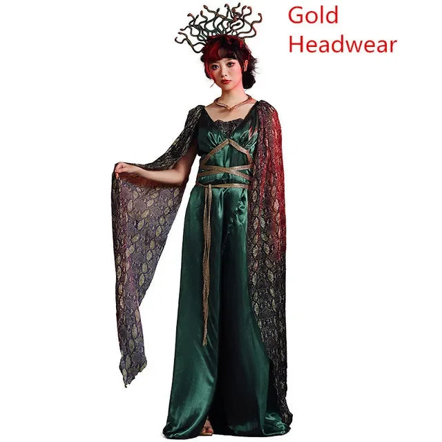 Medusa Snake Cosplay Costume for Women - Greek Myth Knit Dress Set