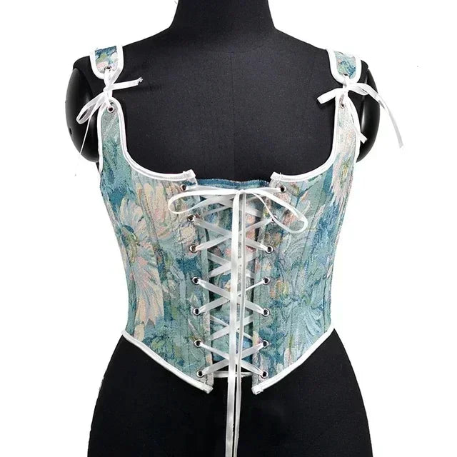 Sexy Lolita Corset Shaper Ladies Slimming Bandage Corsets Underbust Bustier Top Women Lingerie Elegant Streetwear Clothes Blusas SS69 40.69 11-21903 blue / XS