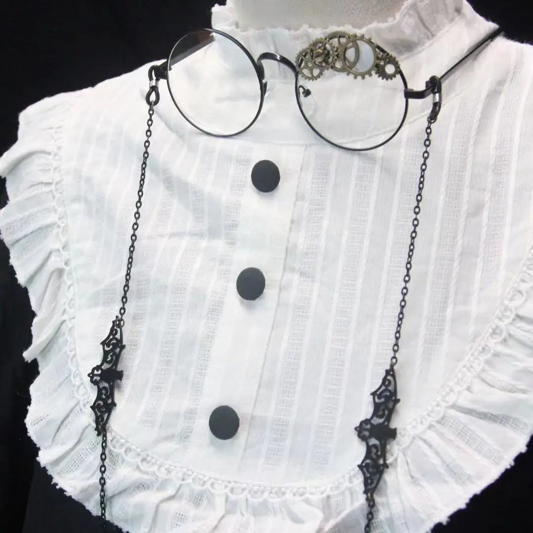 Japanese Original Punk Red Rose Gear Lolita Glasses New Fashion JK Streetwear Student Cosplay Masks Men Women Telegant Glasses SS69